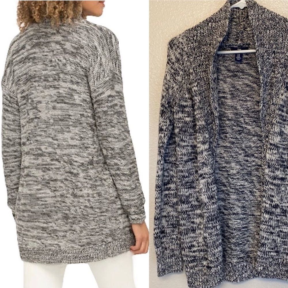 Gap chunky heathered gray Long oversized sweater cardigan Open front XS